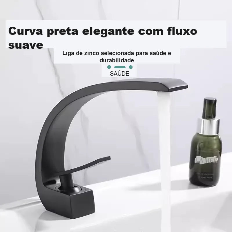 Torneira para Banheiro Monocomando Luxury Preto Fosco Quente e Fria