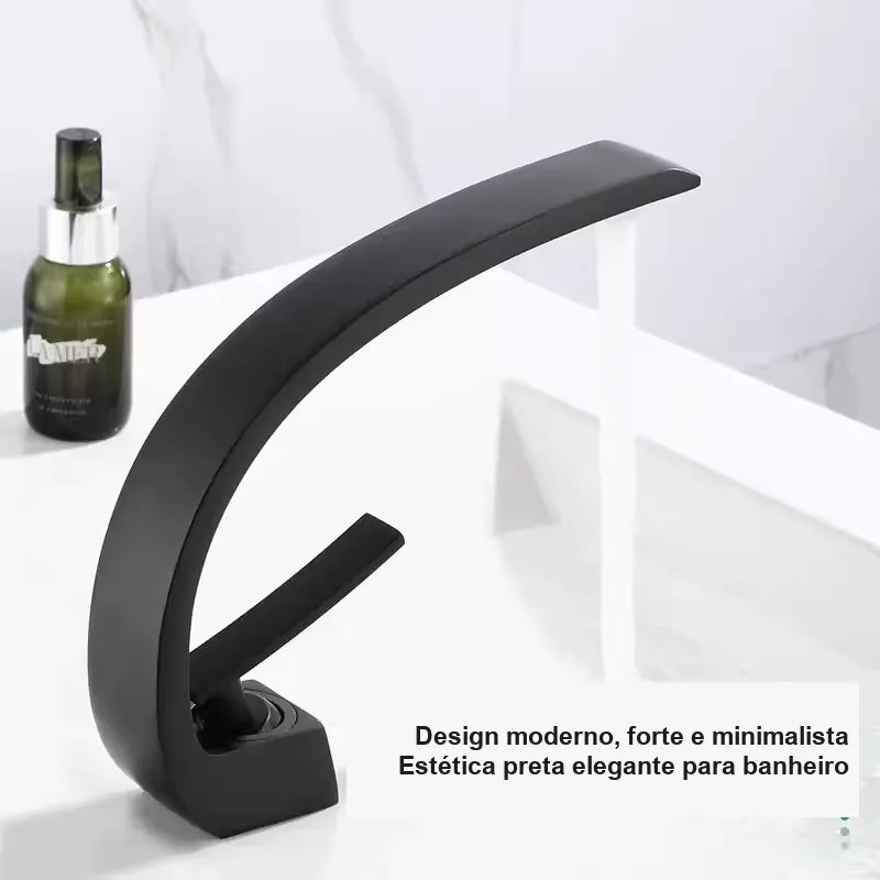 Torneira para Banheiro Monocomando Luxury Preto Fosco Quente e Fria