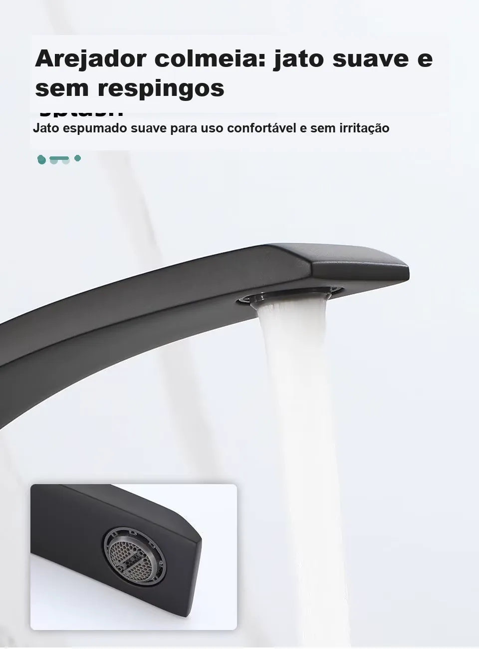Torneira para Banheiro Monocomando Luxury Preto Fosco Quente e Fria