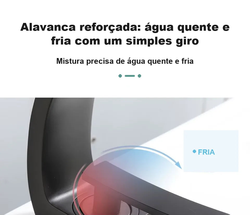 Torneira para Banheiro Monocomando Luxury Preto Fosco Quente e Fria