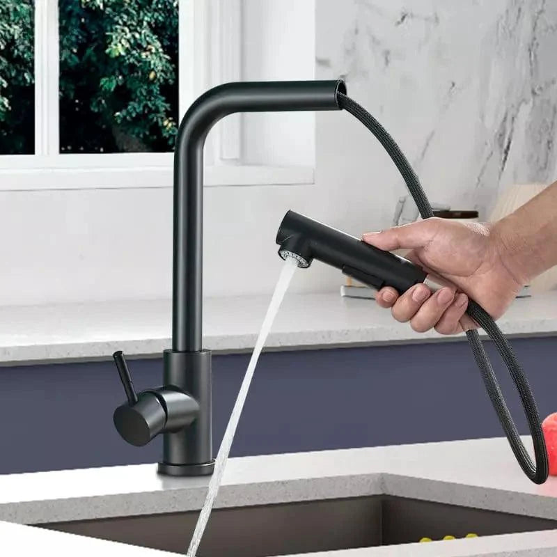Torneira Gourmet para Cozinha Retrátil 360º Monocomando Pulverizador Dupla Misturador