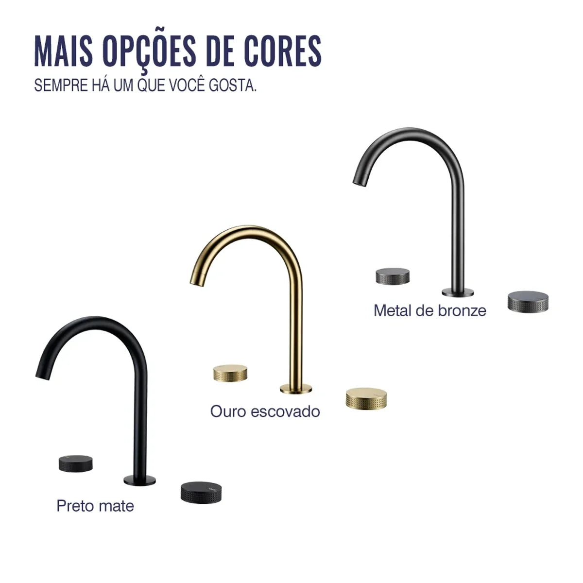 Torneira Misturador Banheiro 3 Furos com Bica 360°