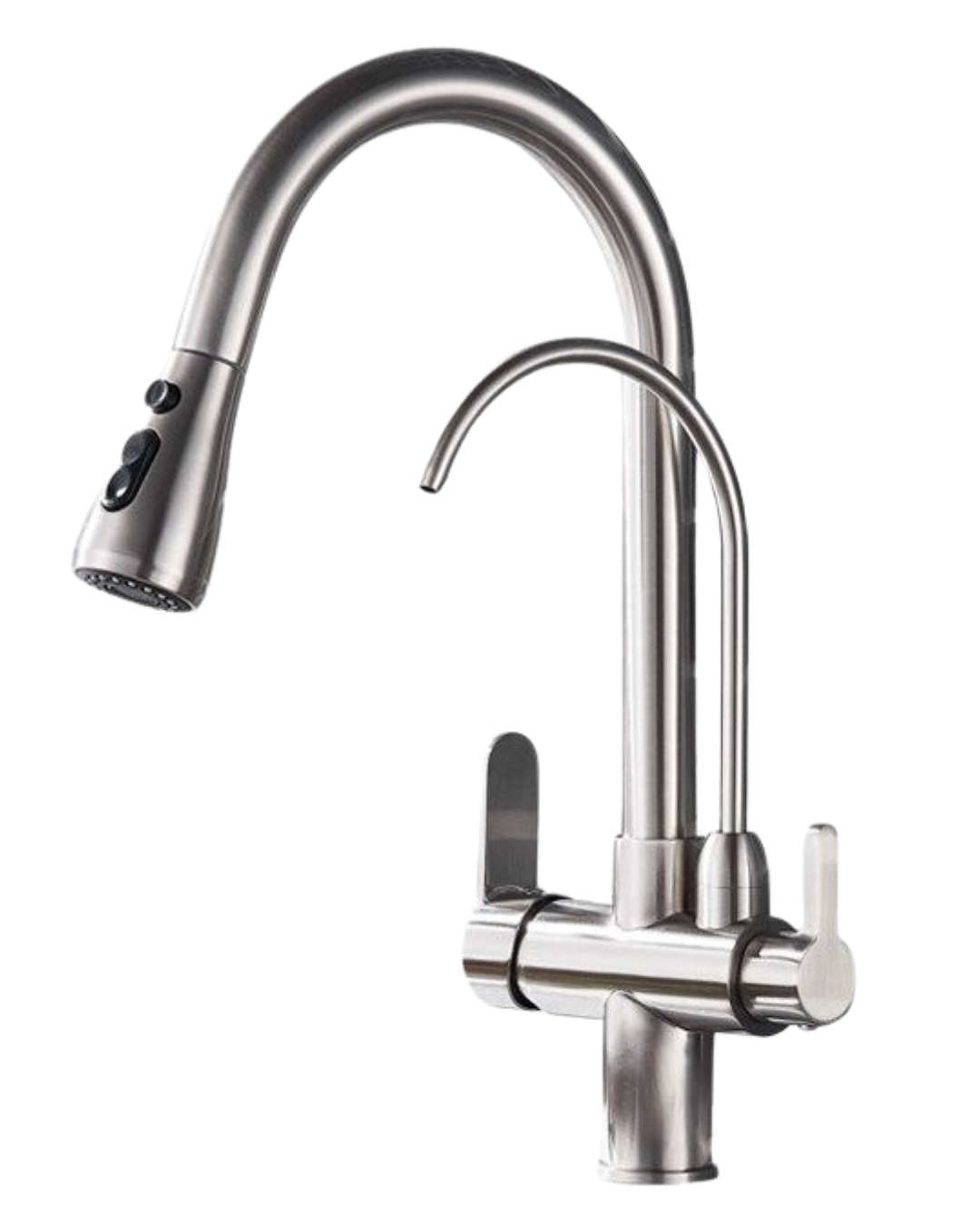Torneira Para Cozinha Gourmet Monocomando Dupla Função Filtro Jato Extensível Aço Escovado