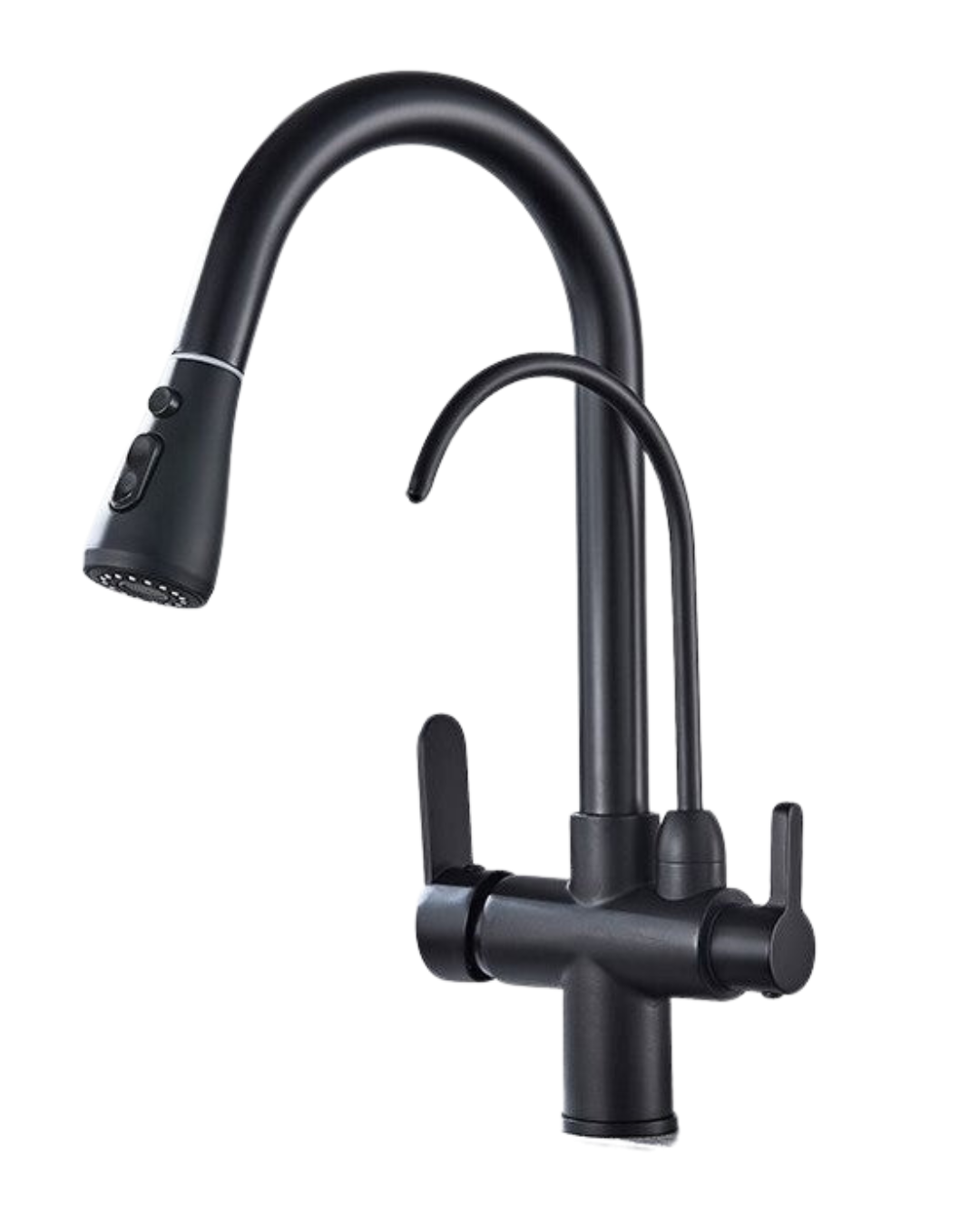 Torneira Gourmet Monocomando com Filtro e Jato Extensível Preto Fosco